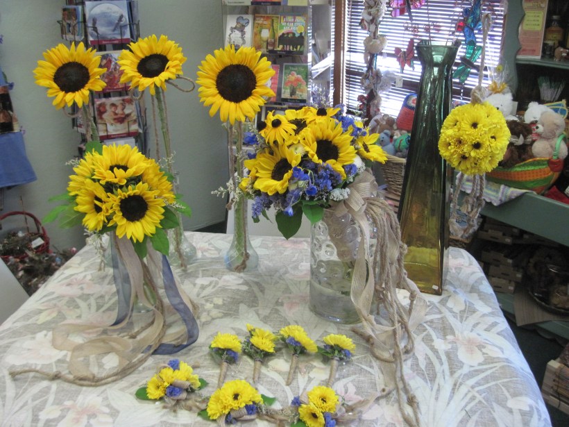 Sunflowers With a blue touch